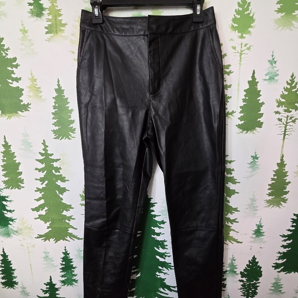 Express x Negin Mirsalehi Womens Faux Leather Ankle Pants